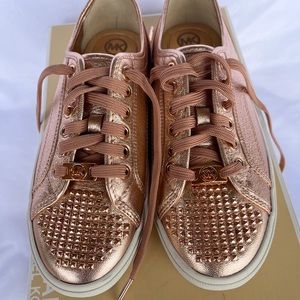 ✨Michael Kors Rose Gold Studded Sneakers Shoes